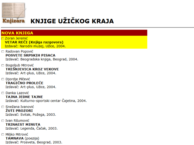 Књиге из ужичког краја